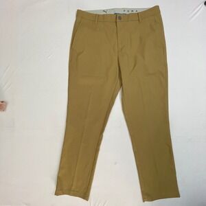 Puma Golf Mens Pants 34/32 Mustard Tan Performance Flat Front 599244-07